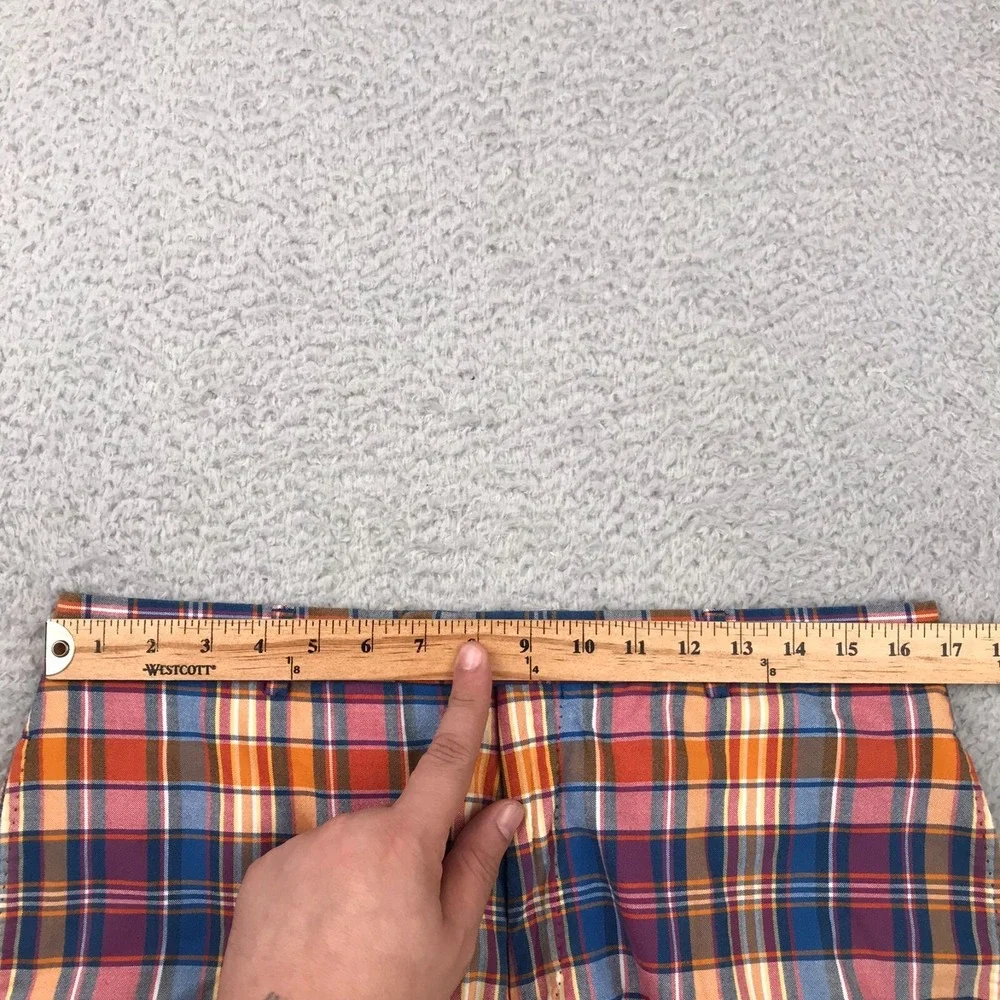 Peter Millar Shorts Mens 34 Colorful Madras Plaid 100% Cotton 8